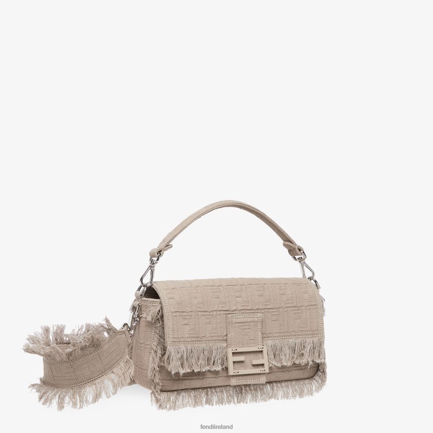 Fendi Men FF Fabric Bag With Fringes R06TFR1848 Accessories Beige