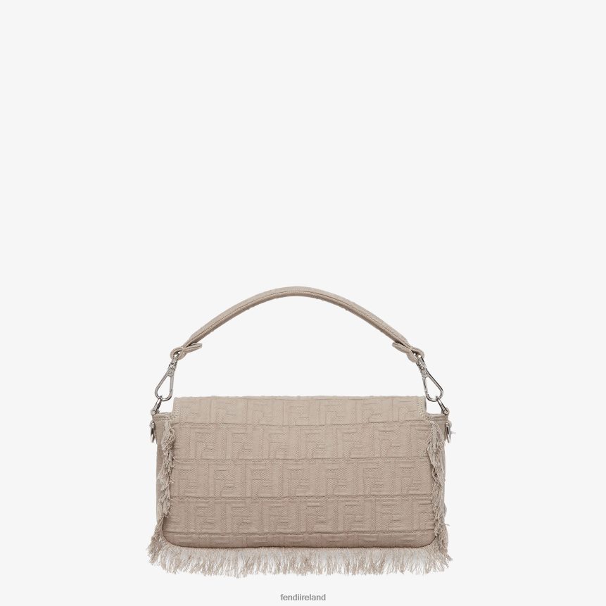 Fendi Men FF Fabric Bag With Fringes R06TFR1848 Accessories Beige