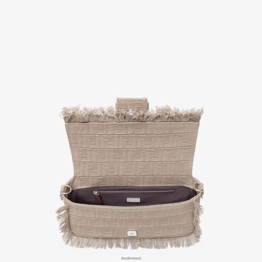 Fendi Men FF Fabric Bag With Fringes R06TFR1848 Accessories Beige