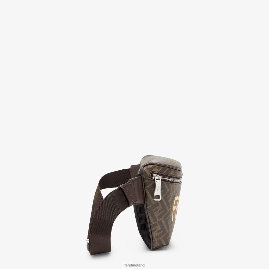 Fendi Men FF Fabric Belt Bag R06TFR1857 Accessories Brown