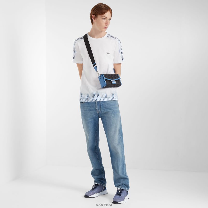 Fendi Men Leather And FF Fabric Bag R06TFR1807 Accessories Blue