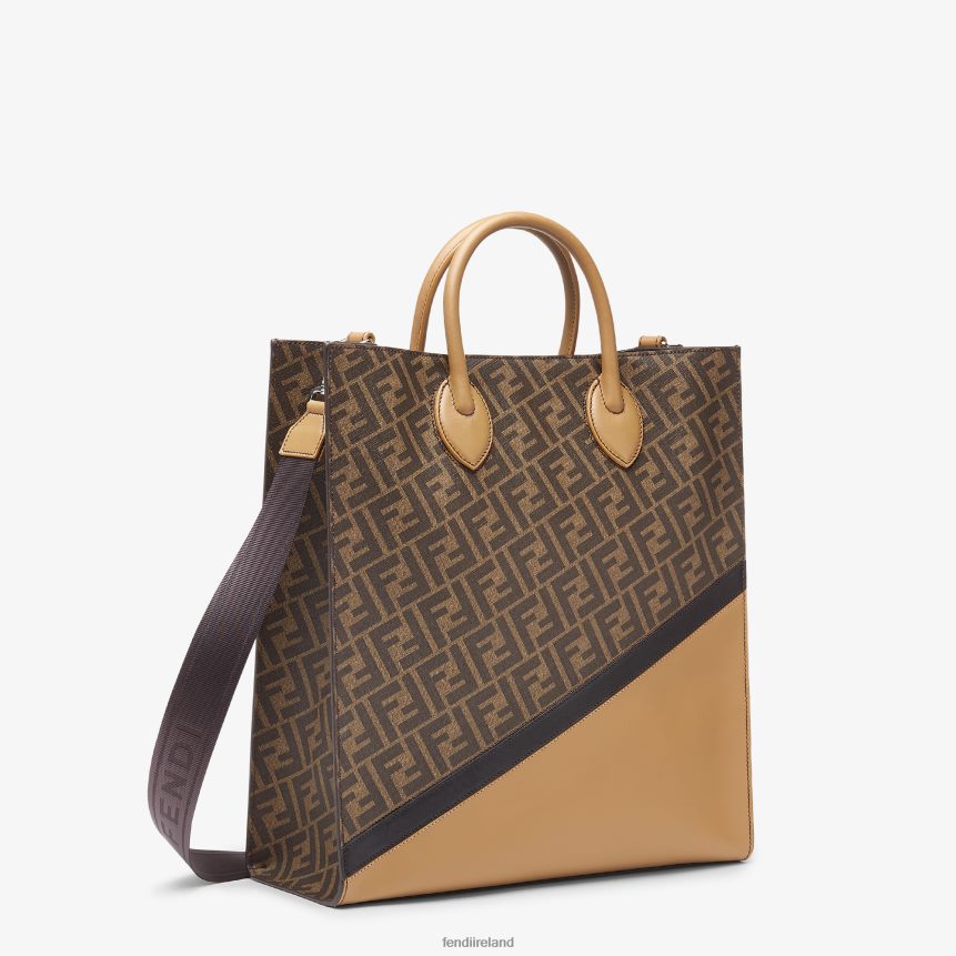 Fendi Men Leather And FF Fabric Bag R06TFR1854 Accessories Brown