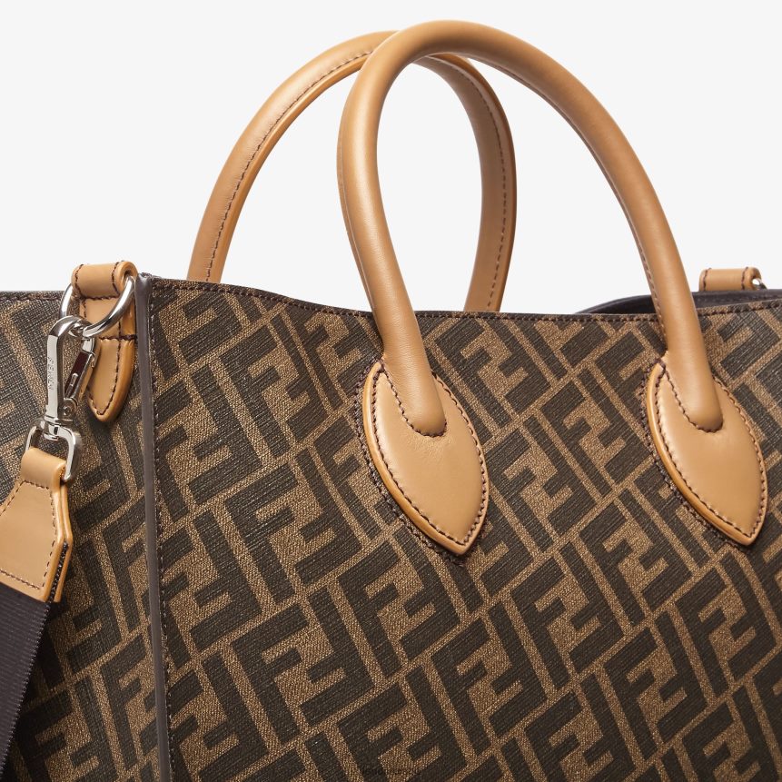 Fendi Men Leather And FF Fabric Bag R06TFR1854 Accessories Brown