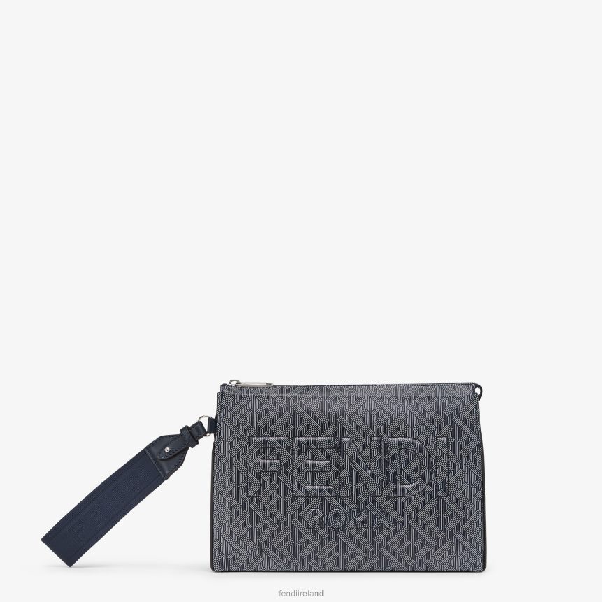 Fendi Men Leather Clutch Bag With Striped FF Print R06TFR1792 Accessories Multicolor