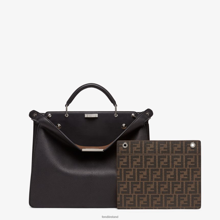 Fendi Men Peekaboo Iseeu Medium Leather Bag R06TFR1817 Accessories Black