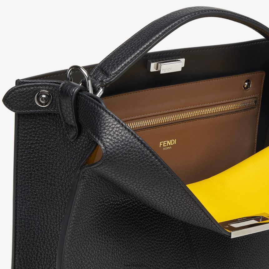 Fendi Men Peekaboo Iseeu Tote Leather Bag R06TFR1822 Accessories Black