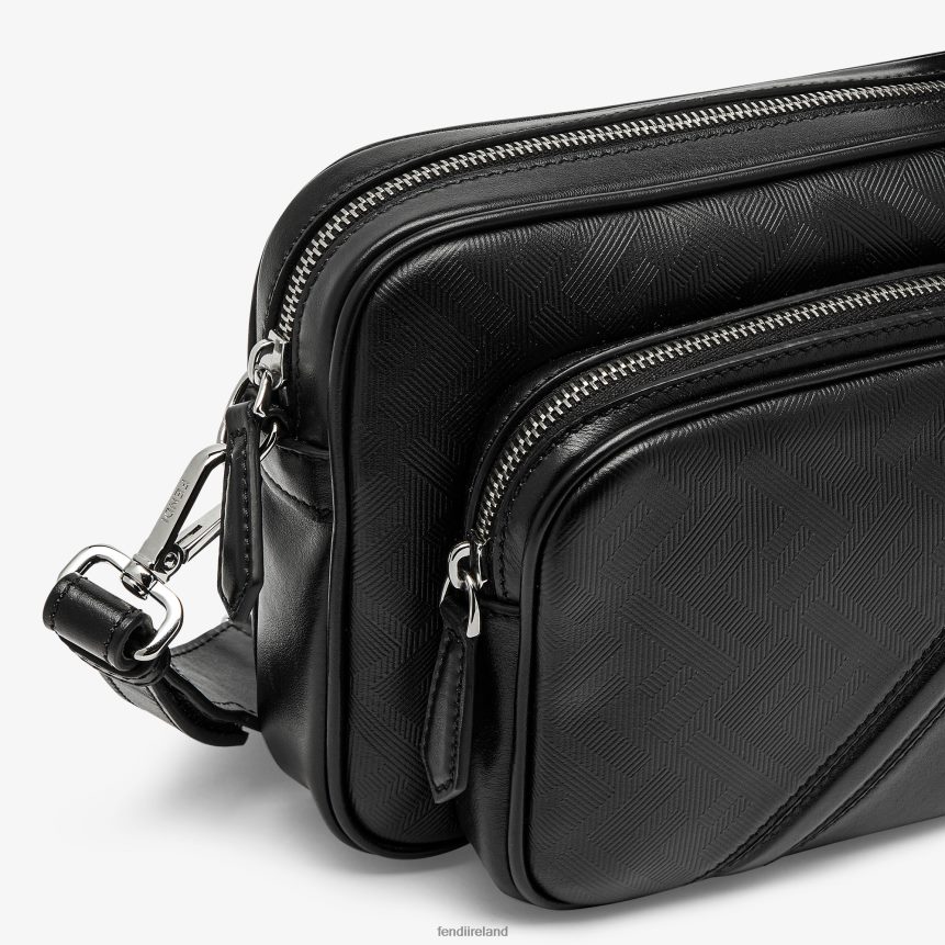 Fendi Men Shadow Diagonal Duo Camera Case Leather Bag R06TFR1799 Accessories Black