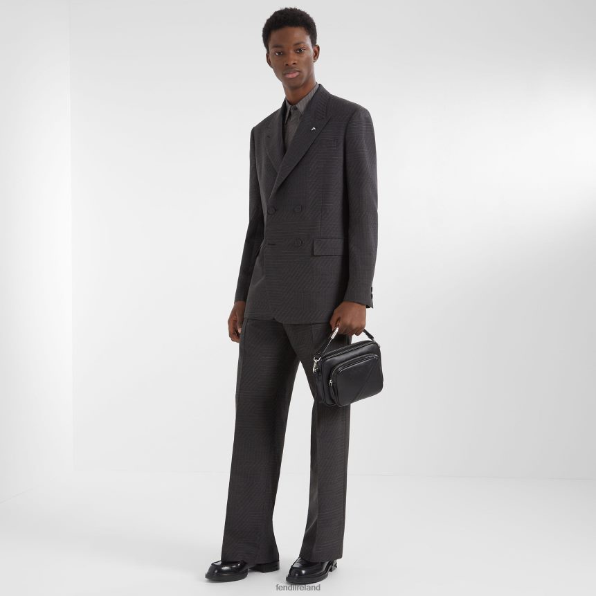 Fendi Men Shadow Diagonal Duo Camera Case Leather Bag R06TFR1799 Accessories Black