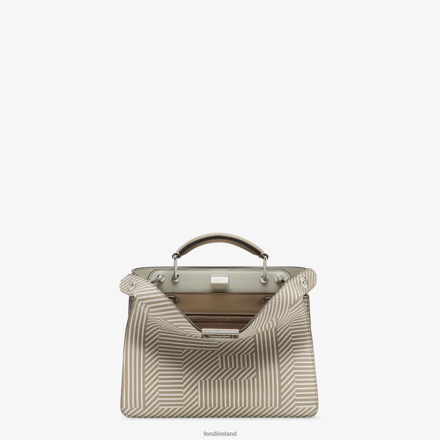 Fendi Men Two-Tone Printed Leather Bag R06TFR1820 Accessories Beige