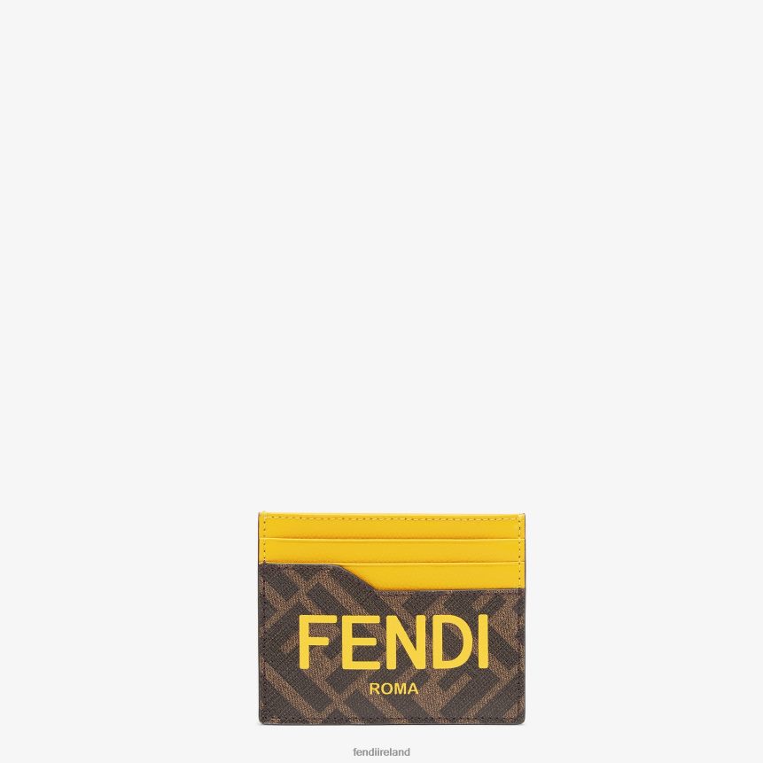 Fendi Men Fabric Card Holder R06TFR2592 Accessories Brown