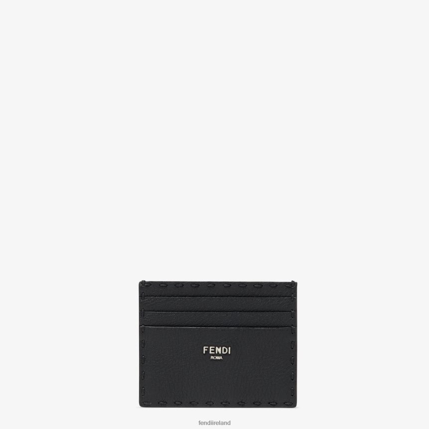 Fendi Men Selleria Leather Card Holder R06TFR2600 Accessories Black
