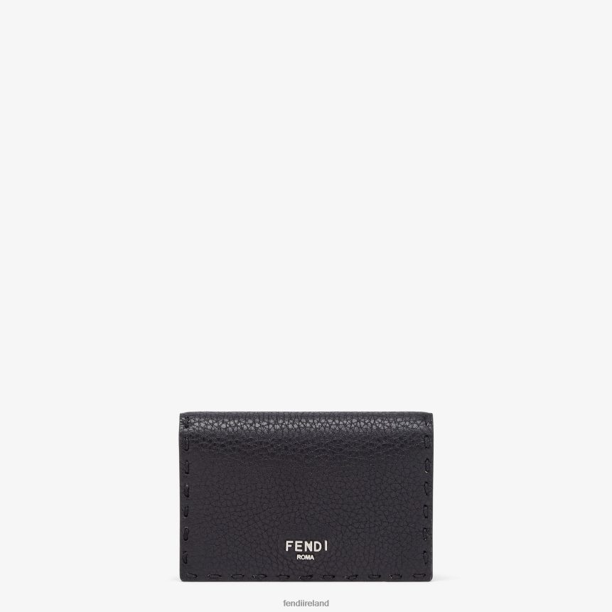 Fendi Men Selleria Leather Card Holder R06TFR2607 Accessories Black
