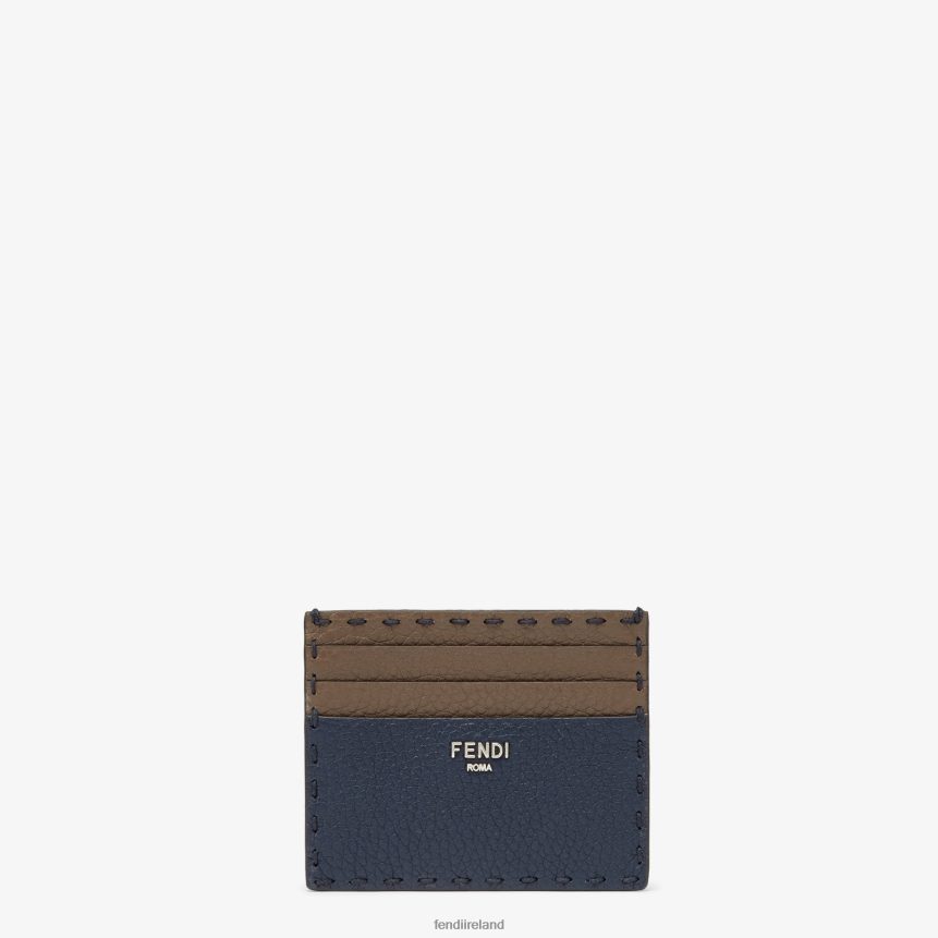 Fendi Men Selleria Leather Card Holder R06TFR2646 Accessories Blue