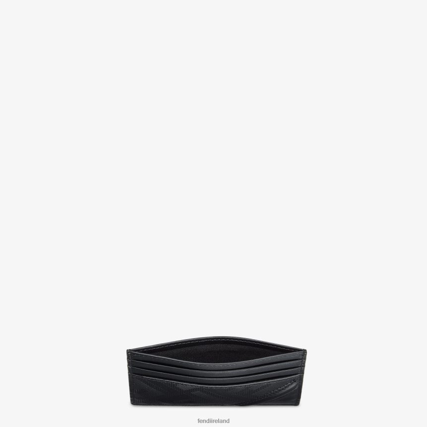 Fendi Men Shadow Diagonal Leather Card Holder R06TFR2575 Accessories Black