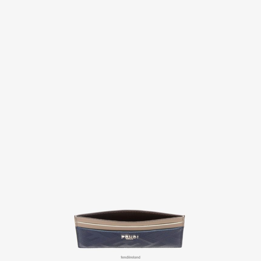 Fendi Men Shadow Leather Card Holder R06TFR2649 Accessories Blue