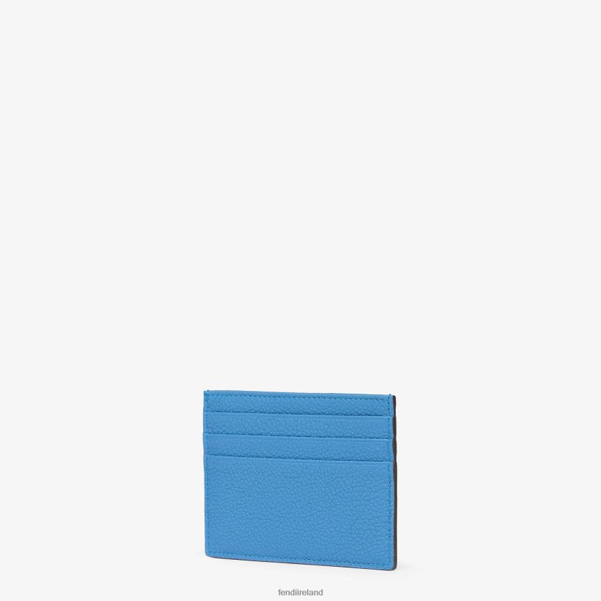 Fendi Men Signature Leather Card Holder R06TFR2611 Accessories Light blue