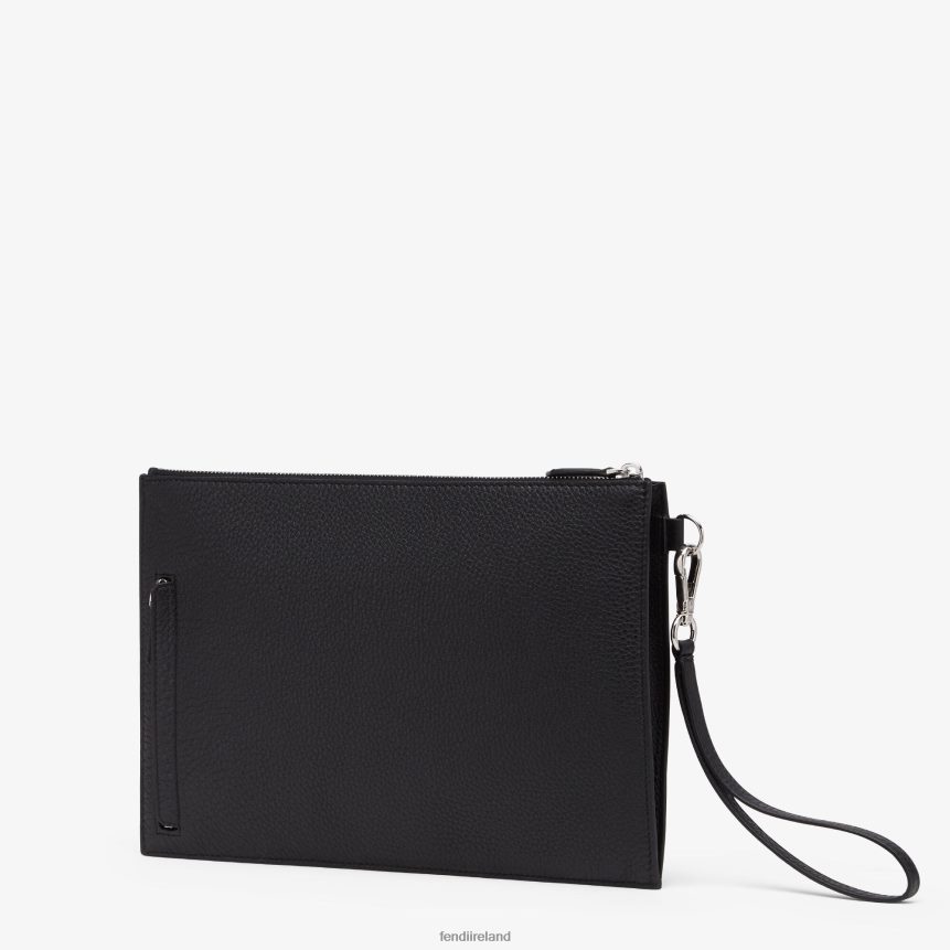 Fendi Men Flat Pouch Leather Bag R06TFR2664 Accessories Black