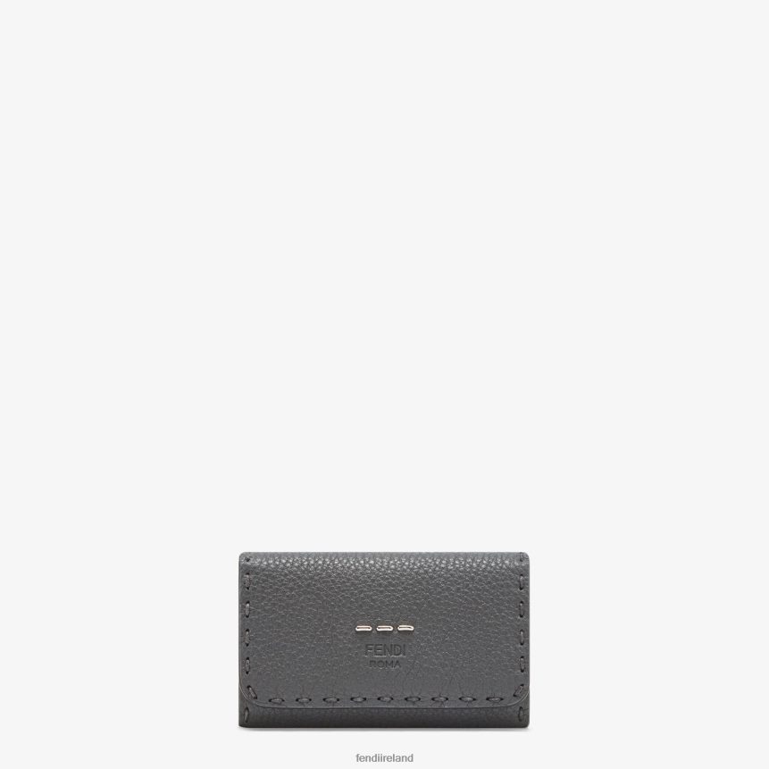 Fendi Men Romano Leather Pouch R06TFR2679 Accessories Gray