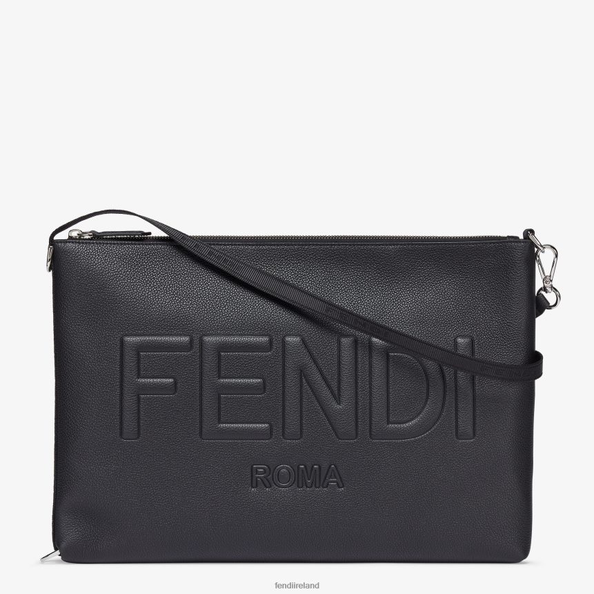 Fendi Men Signature Pc Case Leather Pouch R06TFR1878 Accessories Black