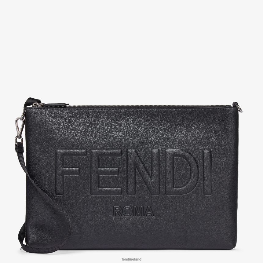 Fendi Men Signature Pc Case Leather Pouch R06TFR1878 Accessories Black