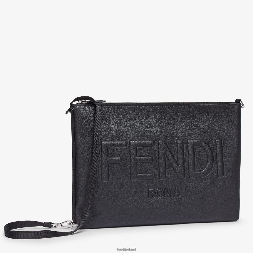 Fendi Men Signature Pc Case Leather Pouch R06TFR1878 Accessories Black