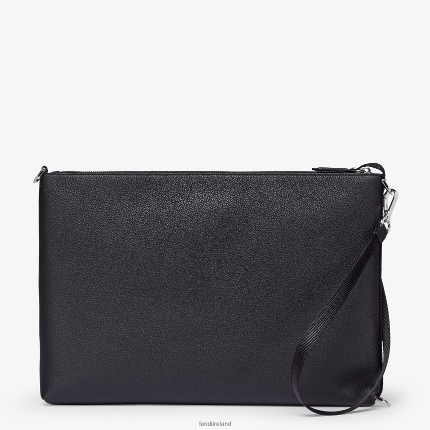 Fendi Men Signature Pc Case Leather Pouch R06TFR1878 Accessories Black