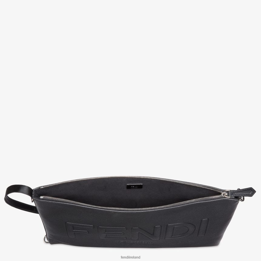 Fendi Men Signature Pc Case Leather Pouch R06TFR1878 Accessories Black