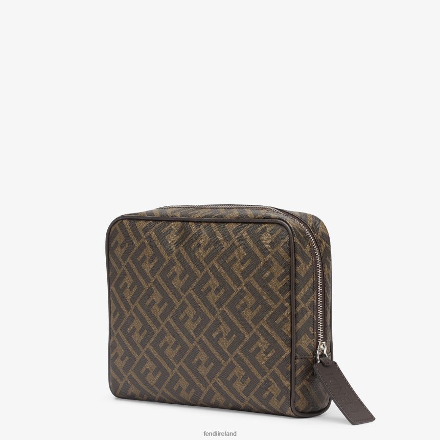 Fendi Men Fabric Toiletry Case R06TFR2485 Accessories Brown