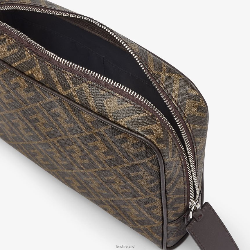 Fendi Men Fabric Toiletry Case R06TFR2485 Accessories Brown