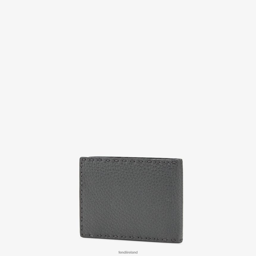 Fendi Men Bi-Fold Wallet In Leather R06TFR2680 Accessories Gray