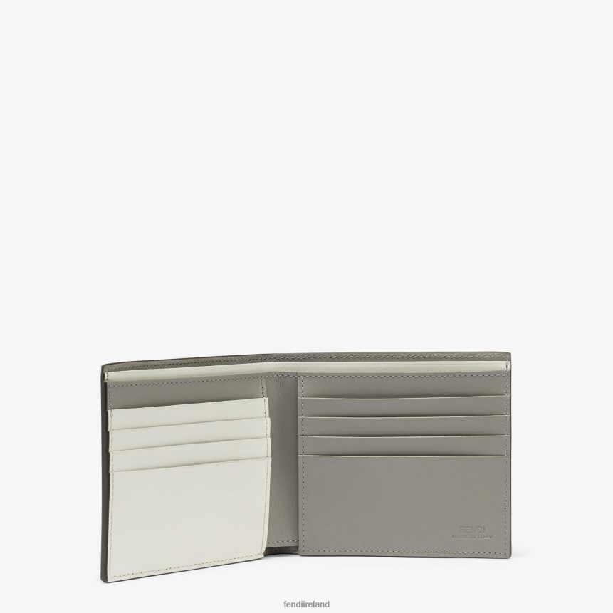 Fendi Men Dove Leather Bi-Fold Wallet R06TFR2581 Accessories Gray