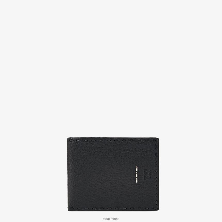 Fendi Men Selleria Bi-Fold Wallet In Leather R06TFR2681 Accessories Black