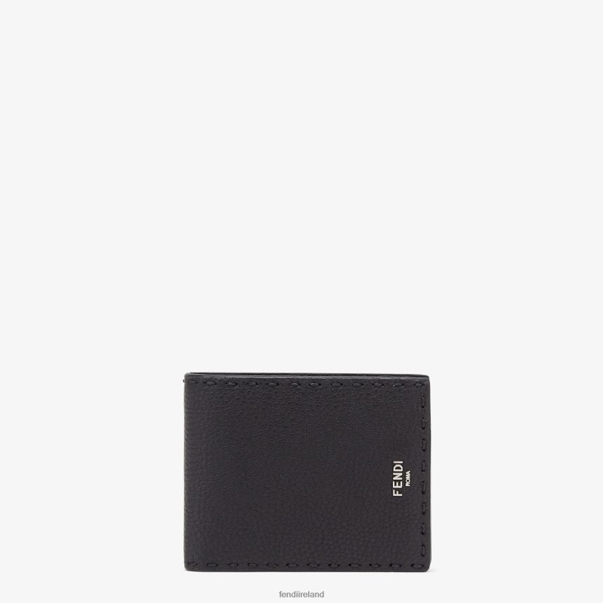 Fendi Men Selleria Leather Bi-Fold Wallet R06TFR2648 Accessories Black