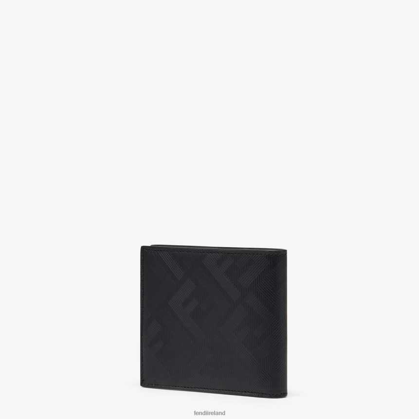 Fendi Men Shadow Diagonal Leather Bi-Fold Wallet R06TFR2645 Accessories Black