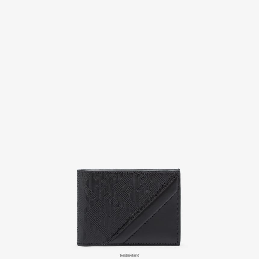 Fendi Men Shadow Diagonal Us Dollar Leather Bi-Fold Wallet R06TFR2640 Accessories Black
