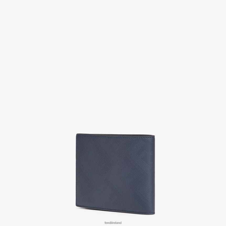 Fendi Men Shadow Leather Bi-Fold Wallet R06TFR2652 Accessories Blue