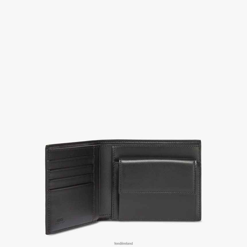 Fendi Men Signature Leather Bi-Fold Wallet R06TFR2612 Accessories Black