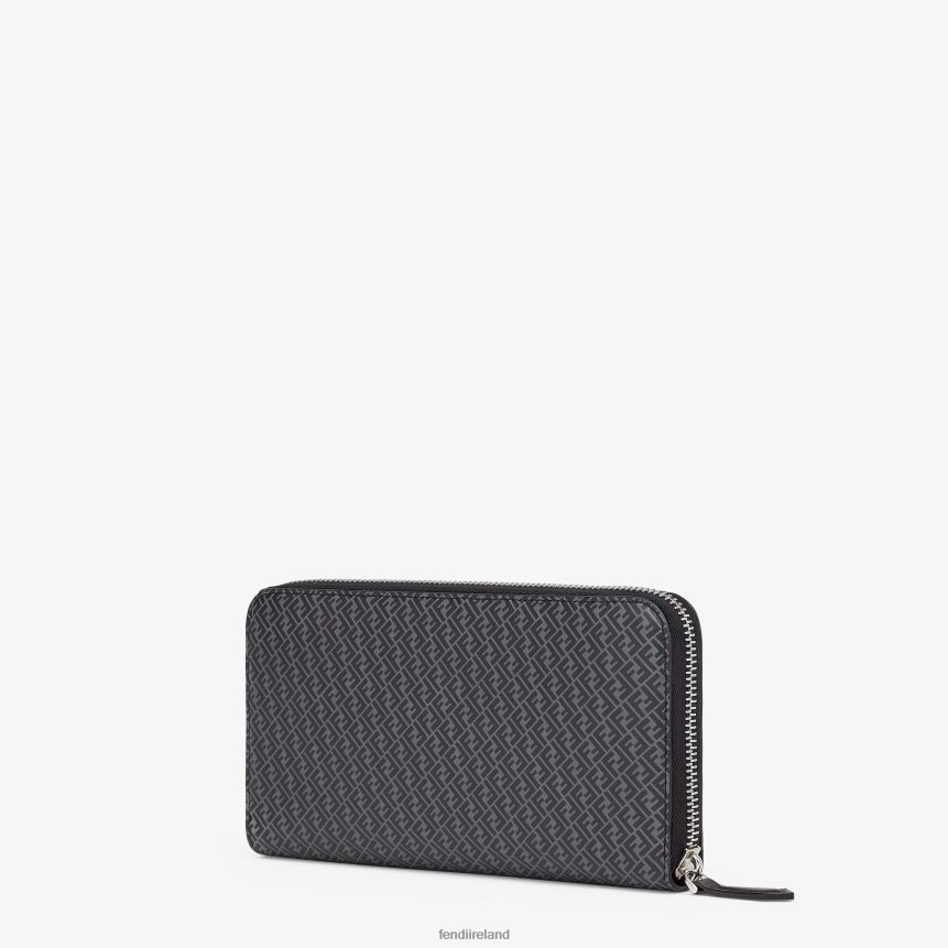 Fendi Men Zip-Around Leather Wallet R06TFR2660 Accessories Black