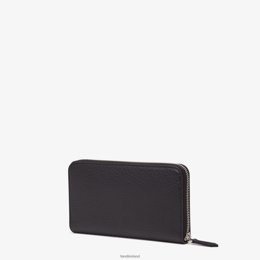 Fendi Men Zip-Around Selleria Leather Wallet R06TFR2656 Accessories Black