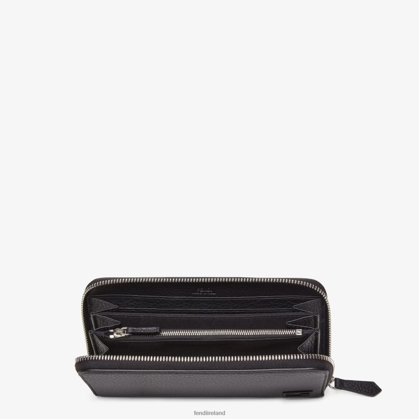 Fendi Men Zip-Around Selleria Leather Wallet R06TFR2656 Accessories Black