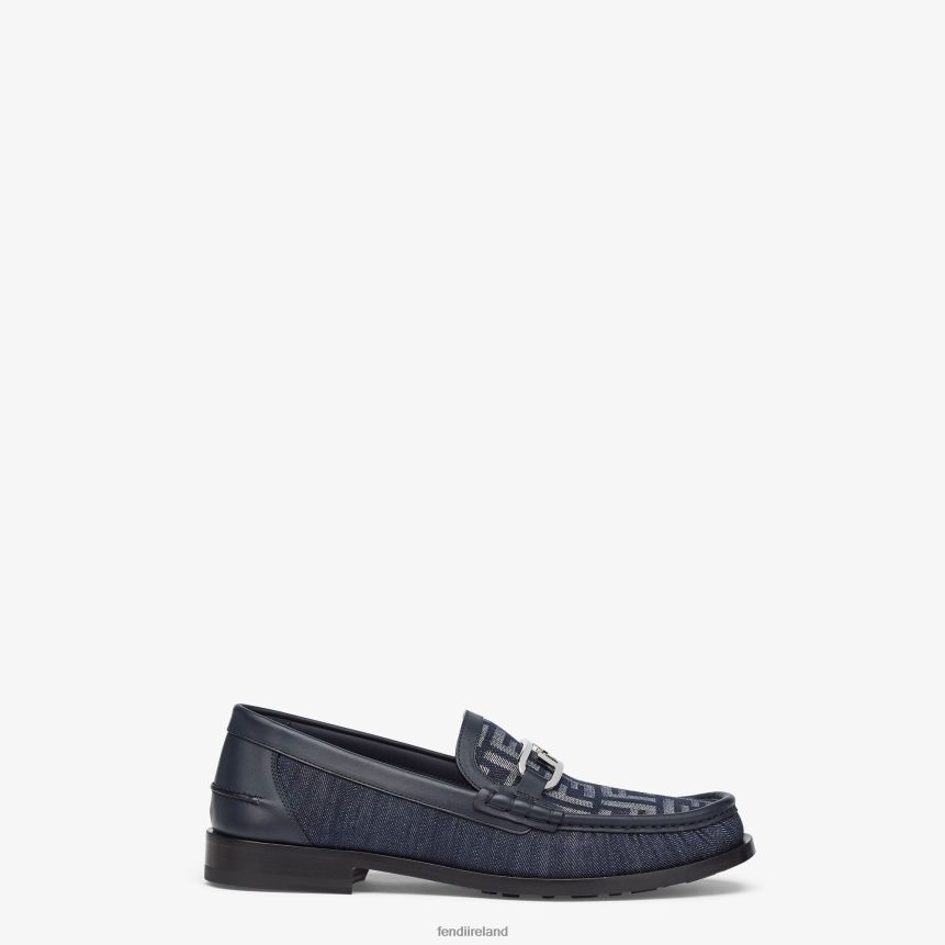 Fendi Men Denim Loafers R06TFR2285 Shoes Blue