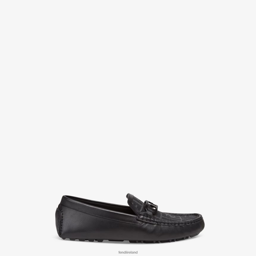 Fendi Men Leather Driver Loafers R06TFR2290 Shoes Black