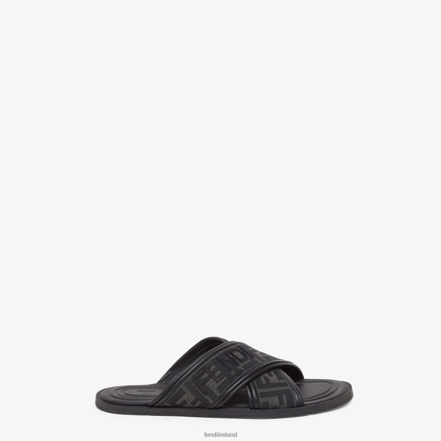 Fendi Men Fabric Slides R06TFR2256 Shoes Black
