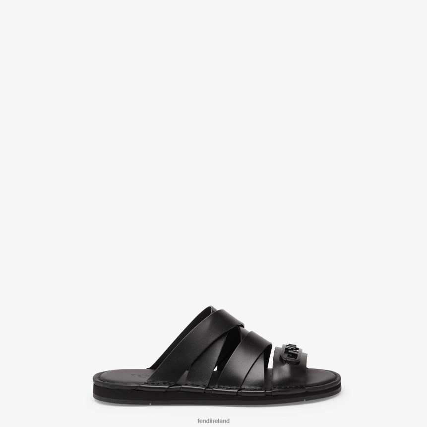Fendi Men Leather Slides R06TFR2280 Shoes Black