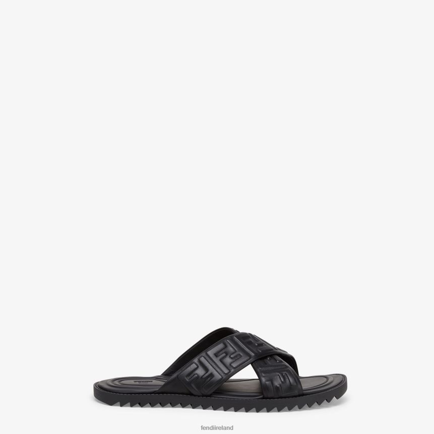 Fendi Men Leather Slides R06TFR2315 Shoes Black