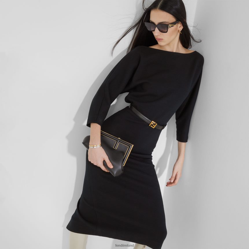 Fendi Women FF Leather Belt R06TFR73 Accessories Black