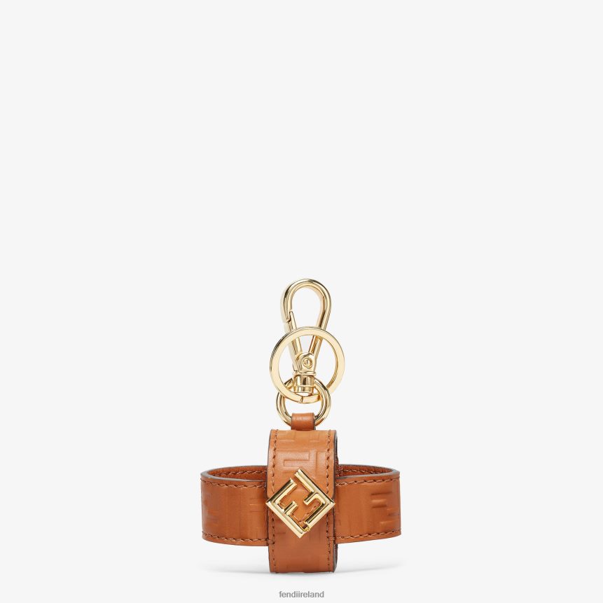 Fendi Women FF Diamonds Airpods Pro Leather Charm R06TFR75 Accessories Brown