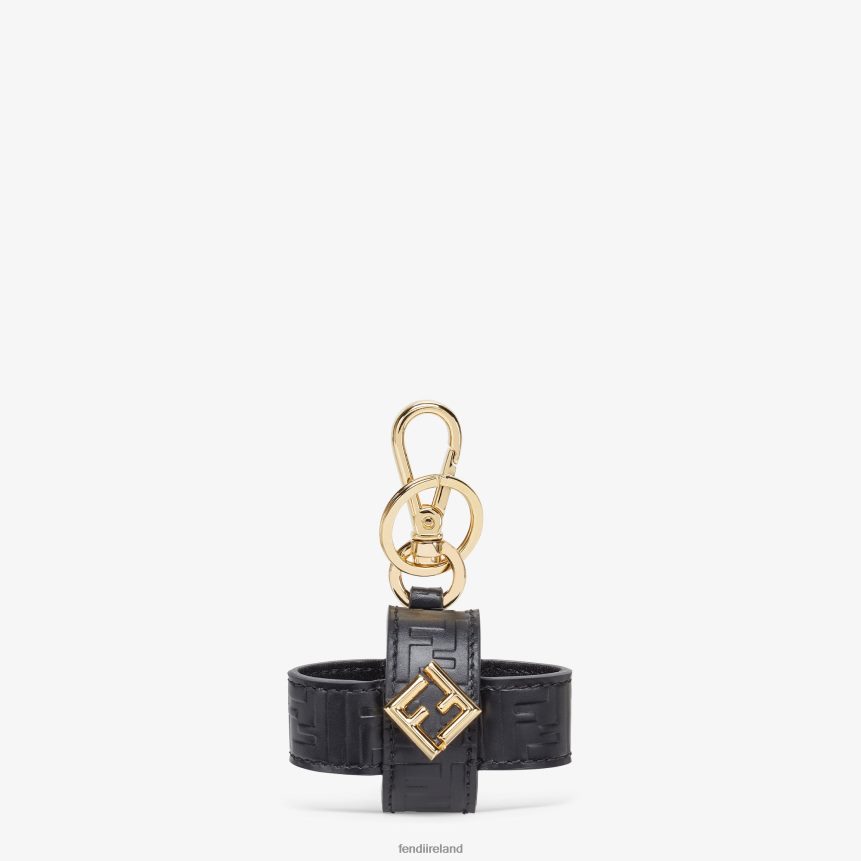 Fendi Women FF Diamonds Airpods Pro Leather Charm R06TFR78 Accessories Black