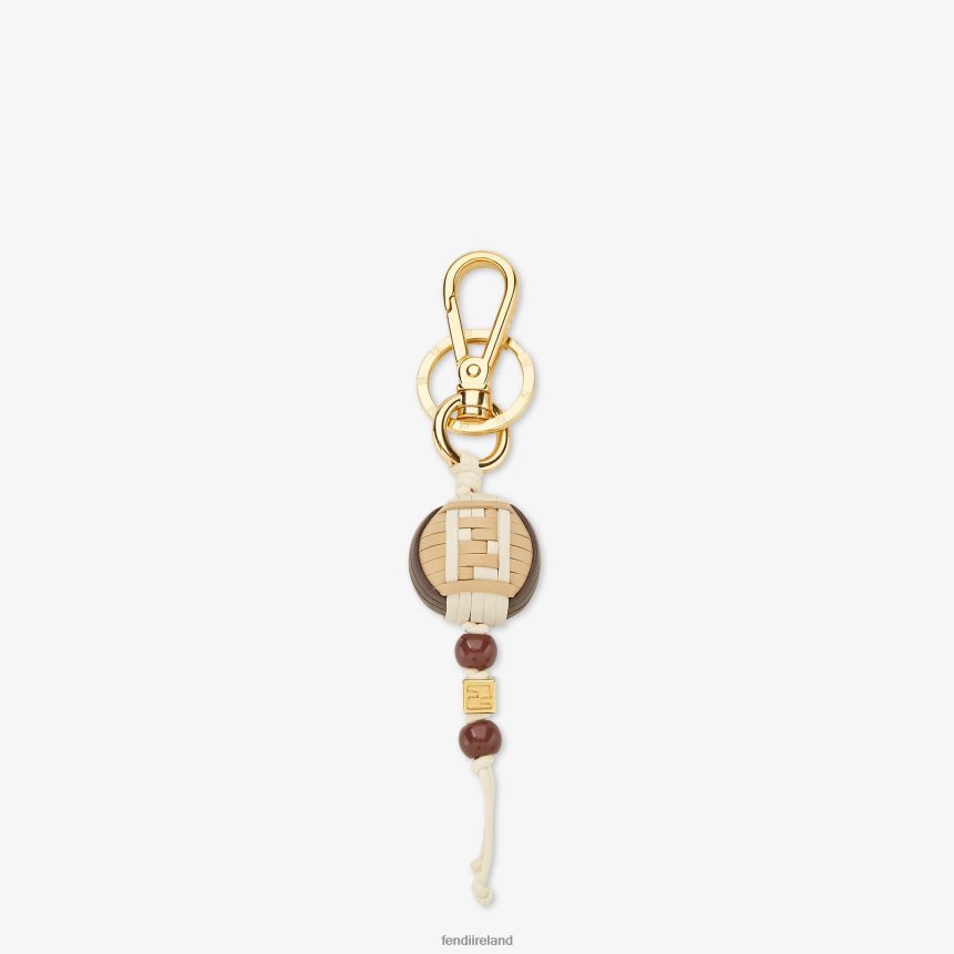Fendi Women Two-Tone Braided Key Ring R06TFR61 Accessories Brown