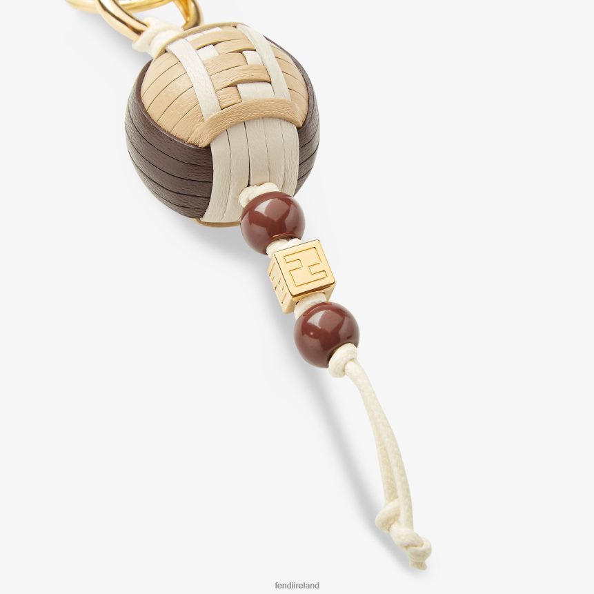 Fendi Women Two-Tone Braided Key Ring R06TFR61 Accessories Brown